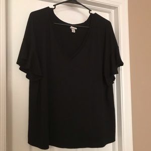 black belled sleeve top